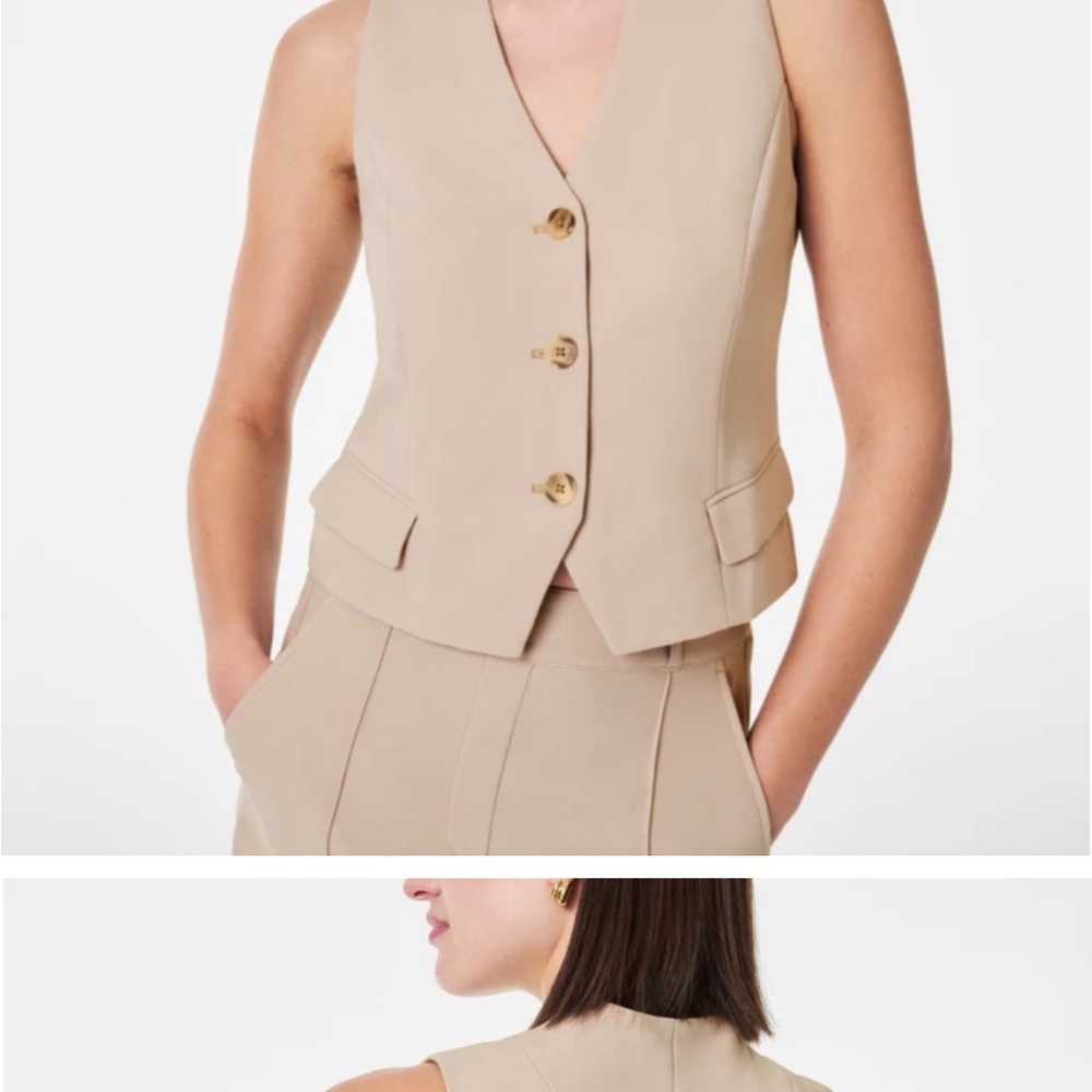 SPANX® Carefree Crepe Vest Top w/ No-Show Coverage